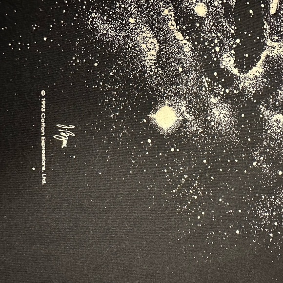 Vintage 90s ALBERT EINSTEIN GALAXIES STARS GLOW IN DARK  T-Shirt Size Large - Picture 4 of 7